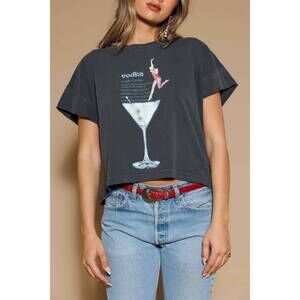 NEW ALL OF US vodka dipping tee in vintage black